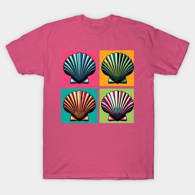 Pop Scallops Sponge Art - Cool Underwater T-Shirt by PawPopArt